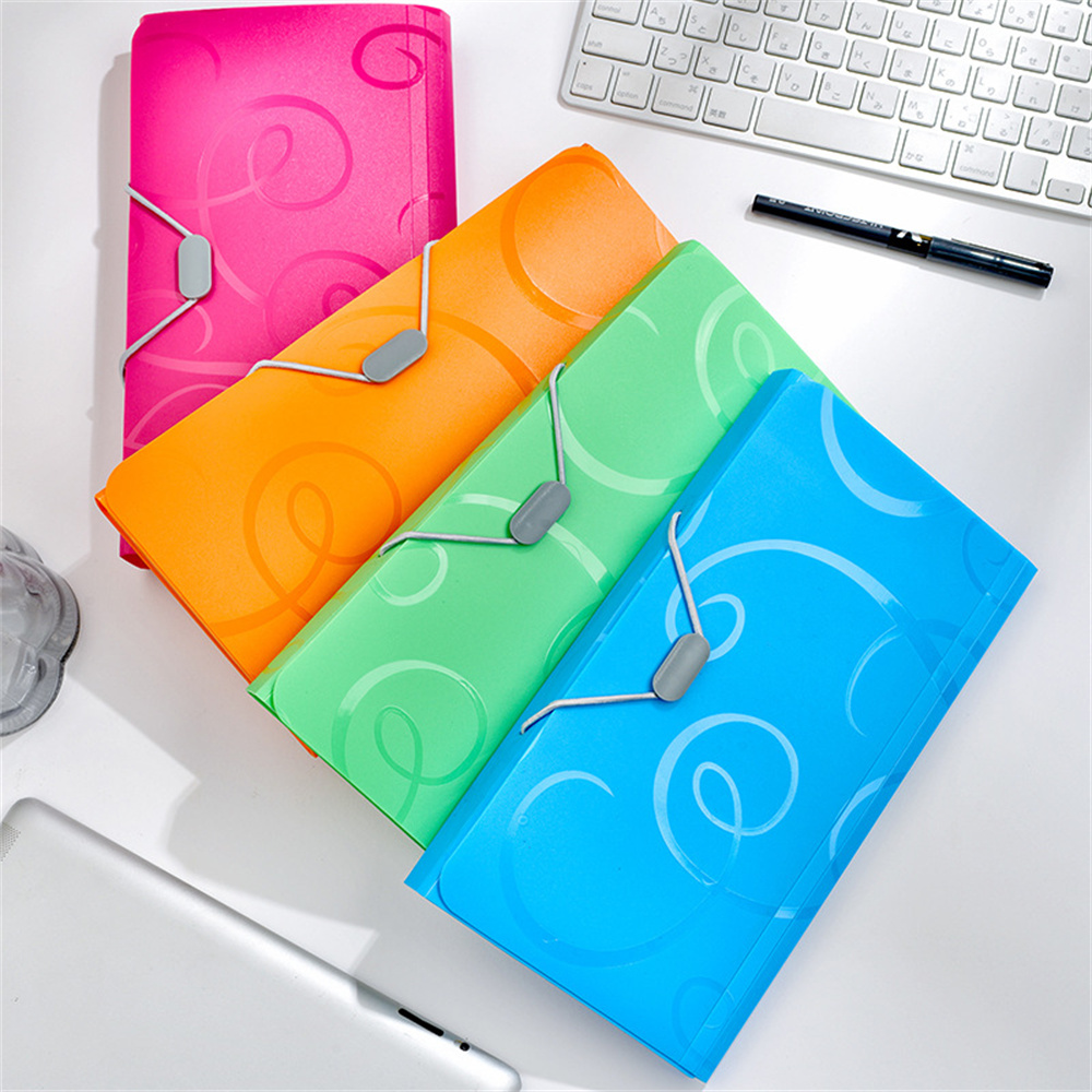 A6 Organ Bag Expanding File Folder Candy Colors Document Folders Students School Supplies Organizer School Office Binder