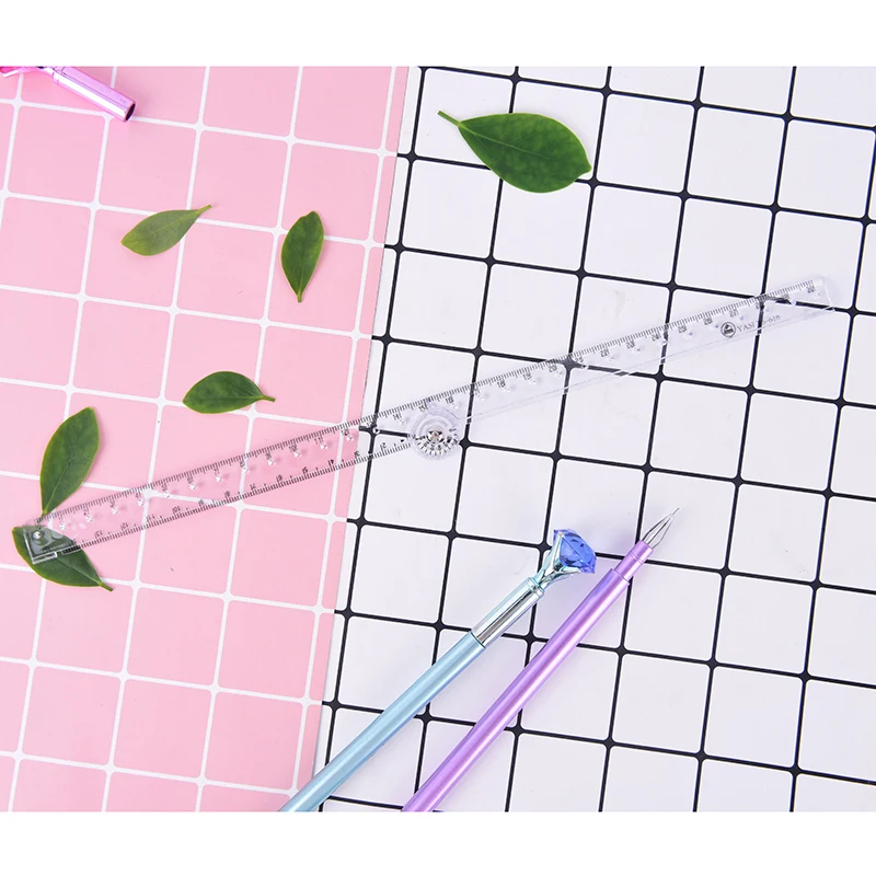 Righelli dritti pieghevoli in plastica acrilica trasparente 30cm disegno materiale scolastico per bambini cartella per studenti