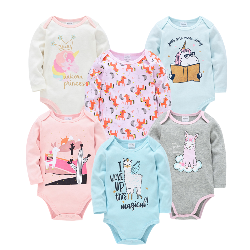 3/6 pçs um conjunto kavkas moda bebê meninos roupas conjunto de algodão macio manga longa outono menino meninas bodysuit recém-nascido da criança corpo bebe