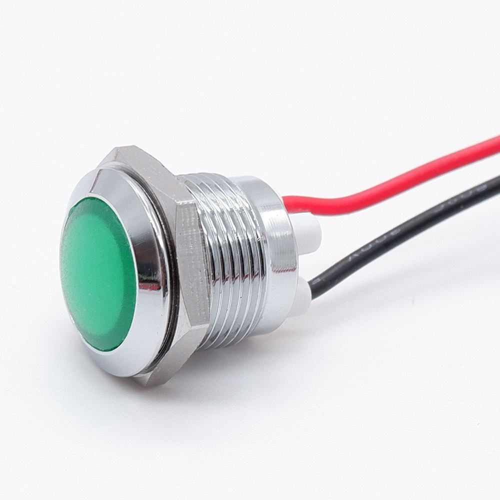 12 มม.กันน้ํา LED โลหะไฟเตือนสัญญาณนําร่อง IP66 3V 5V 6V 9V 12V 24V 220v สีแดงสีเหลืองสีฟ้าสีเขียวสีขาว