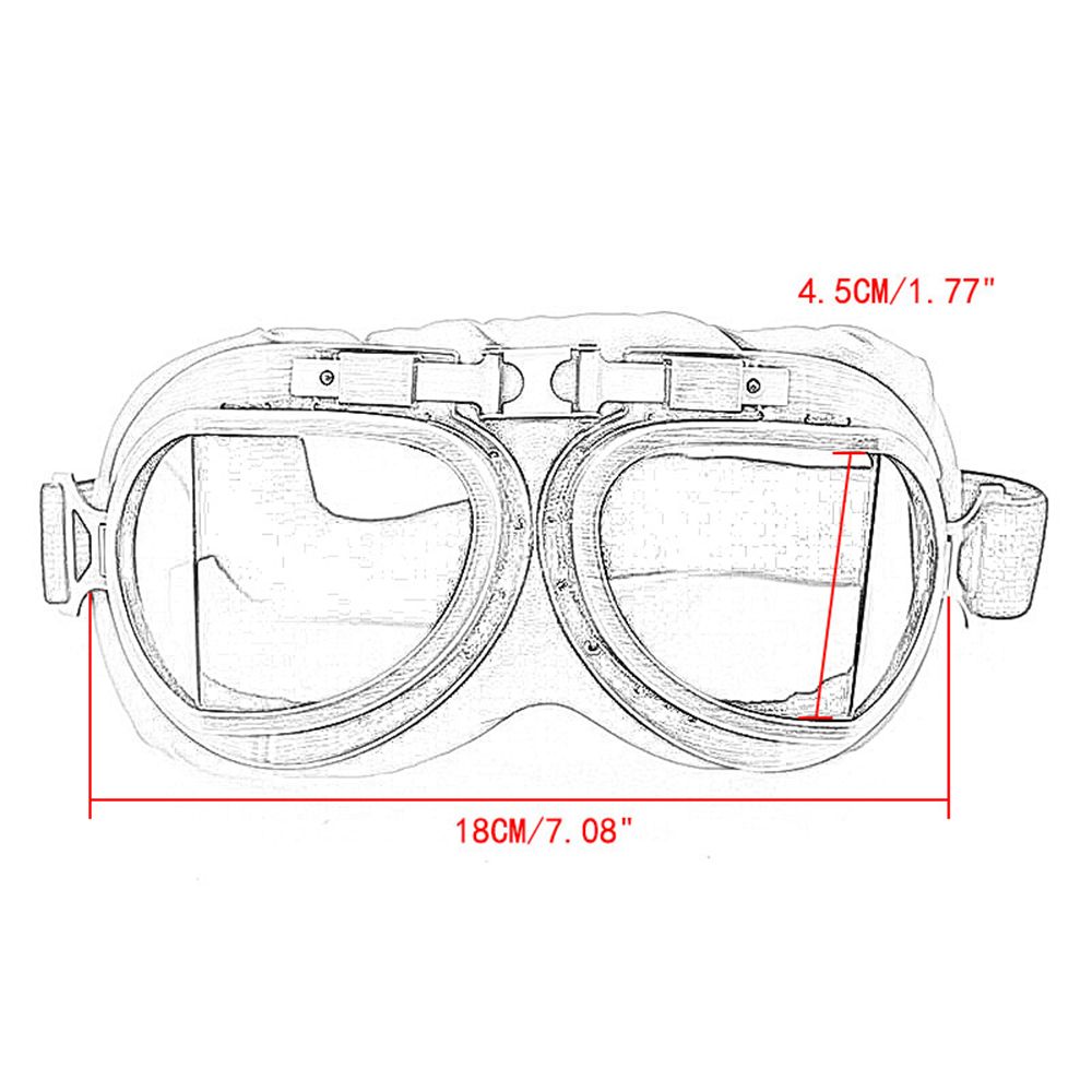 Retro Vintage Pilot Goggles Motor Protective Gear Glasses For Motorcycle Cruiser Cafe Scooter