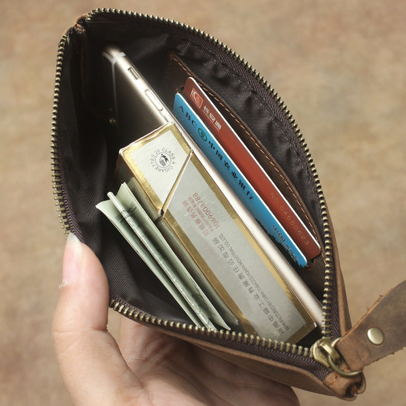 Luufan Leder Männer Kupplung Brieftasche Aus Echtem Leder Zipper Business Männer Tag Tasche Große Kapazität Karte Halter Geldbörse Mann Telefon Pouth
