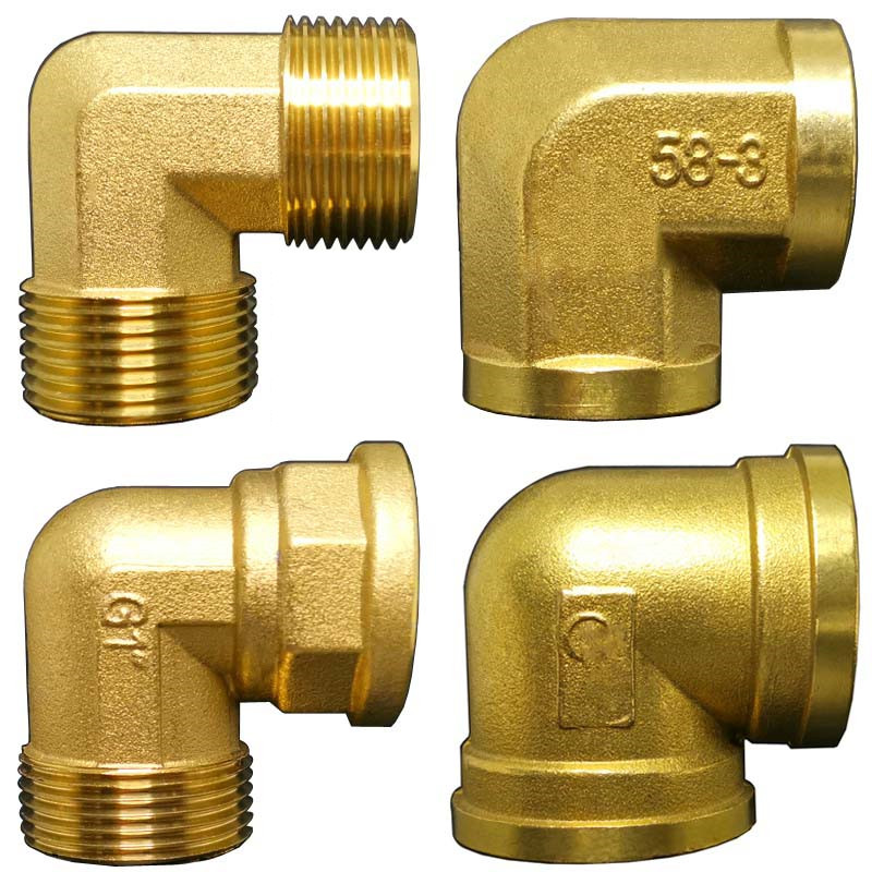 1/8 "1/4" 3/8 "1/2" 3/4" 1" メス x おねじ 90 度真鍮エルボパイプ継手コネクタカプラー水燃料銅アダプター