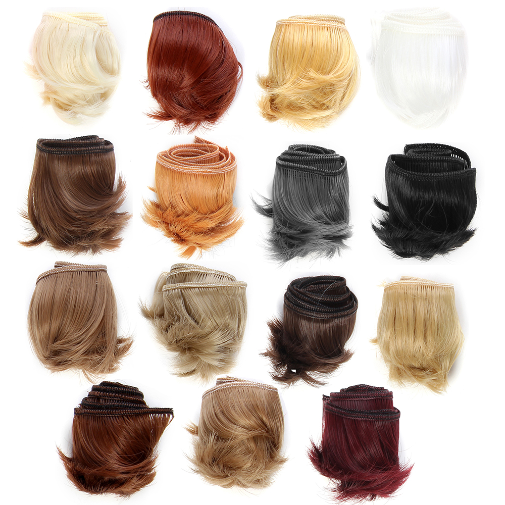 5Cm DIY Mini Đen Trắng Nâu Màu Tresses Búp Bê Tóc Giả Chất Liệu Tóc Tóc Giả Dành Cho 1/3 1/4 BJD Cao nhiệt Độ Phụ Kiện Búp Bê