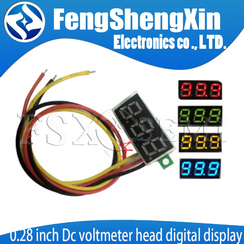 0.28 pollici DC 0-100V Mini misuratore di tensione a 3 fili voltmetro Display a LED pannello digitale voltmetro misuratore Monitor