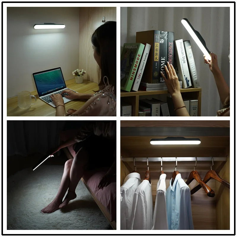 Lámpara LED de maquillaje, protección ocular USB, recargable, portátil, colgante, lámpara magnética, Interruptor táctil, luz de espejo, luz para Selfie