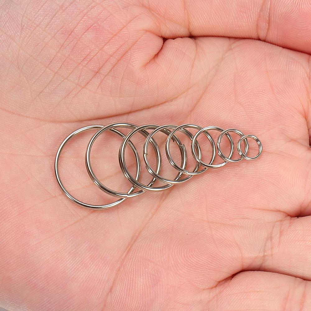 50 Cái/lốc Kim Loại Móc Khóa Trống Vòng Tròn Cho DIY Móc Khóa Trang Sức Làm 6-20Mm Móc Khóa Tách Vòng Cổng Kết Nối phụ Kiện