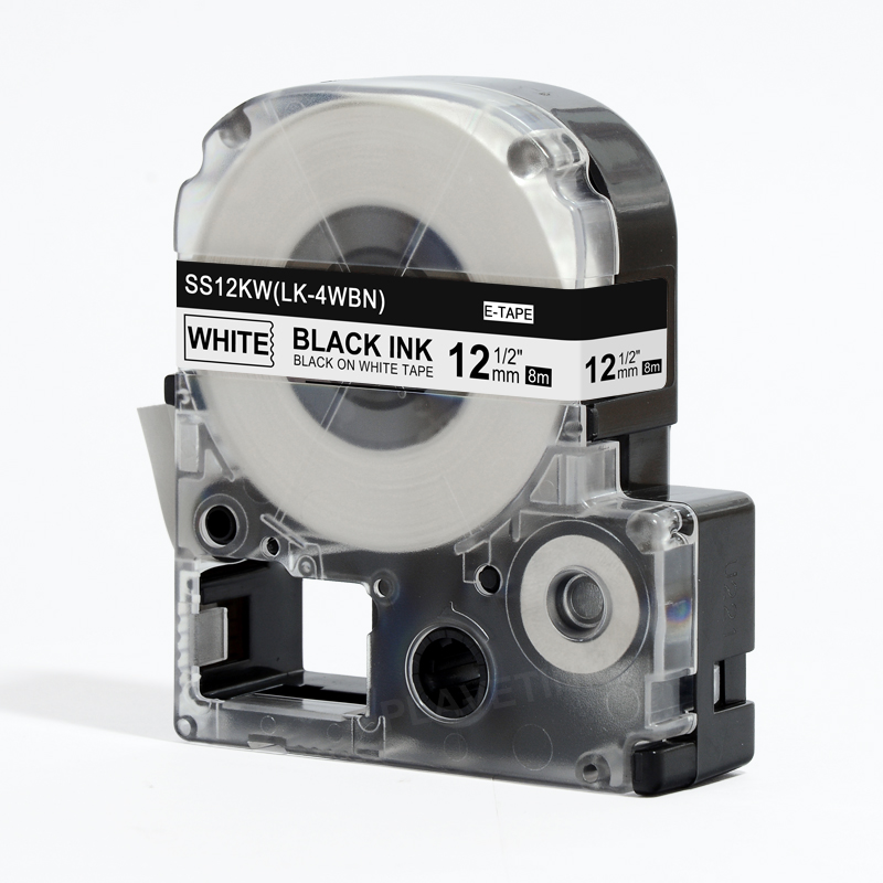 Plavetink 1 pcラベルテープSS12KWエプソンLW-300 LW-400 LW-600P LW-700 LC-4WBN9プリンタ12ミリメートル * 8メートルに黒