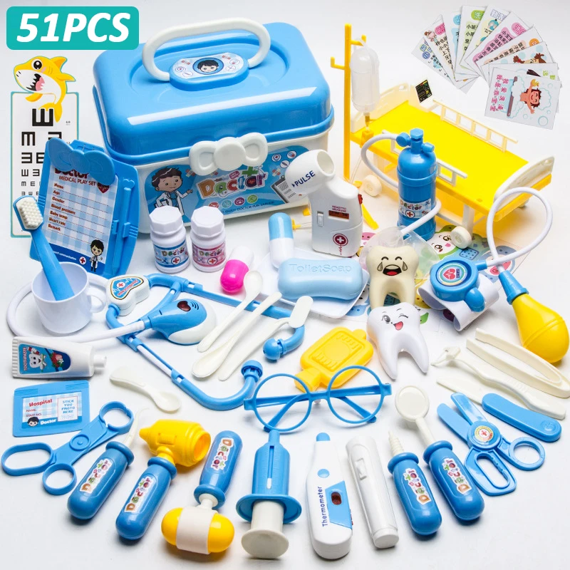 Bác Sĩ Bộ Cho Trẻ Em Giả Vờ Chơi Gái Game Nhập Vai Bệnh Viện Accessorie Y Tế Y Tá Dụng Cụ Túi Đồ Chơi trẻ Em Quà Tặng