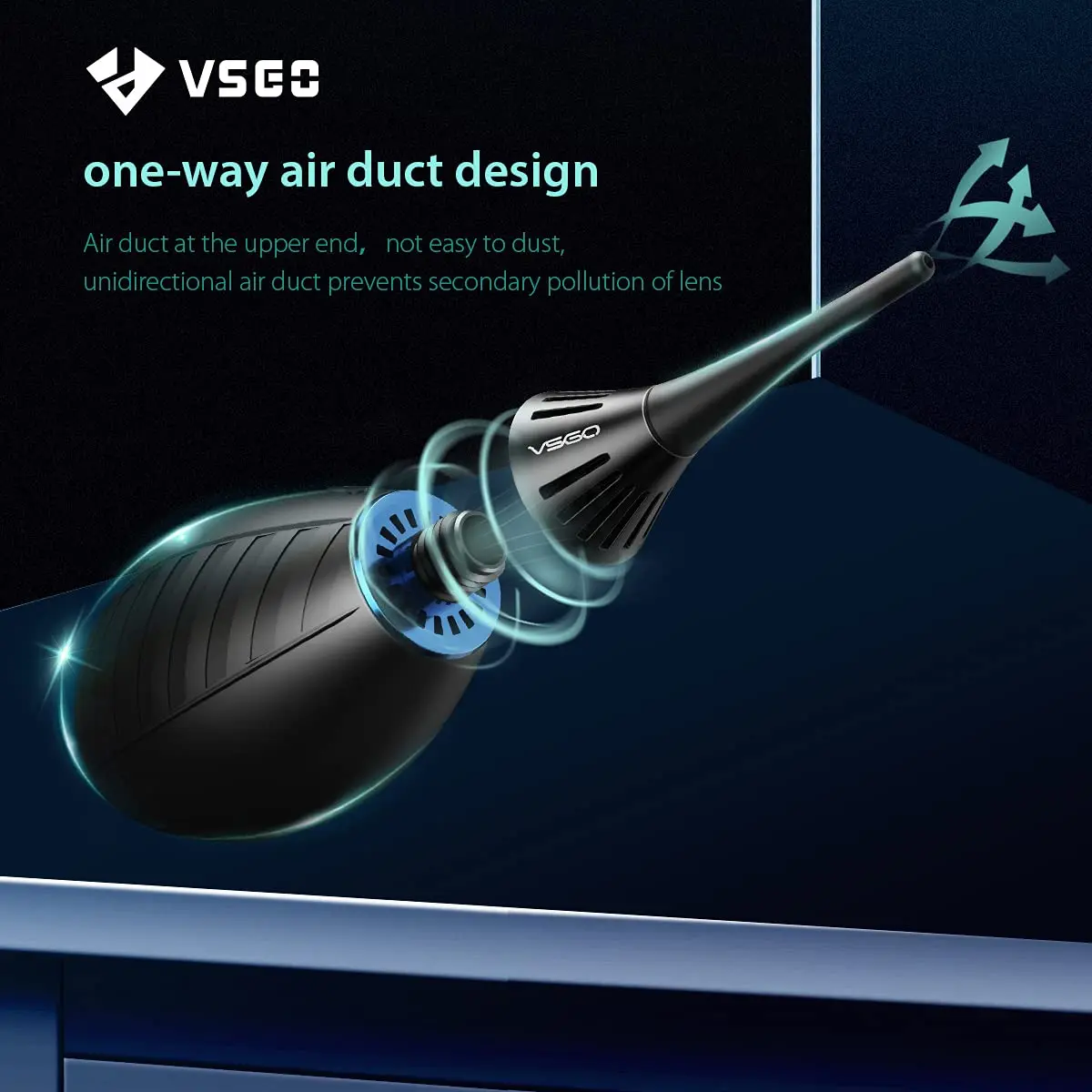 VSGO 공기 송풍기 진공 청소기, V-B02-DE 고무 청소 블래스터, DSLR 카메라 노트북 렌즈 스크린 센서용 로켓 블로우