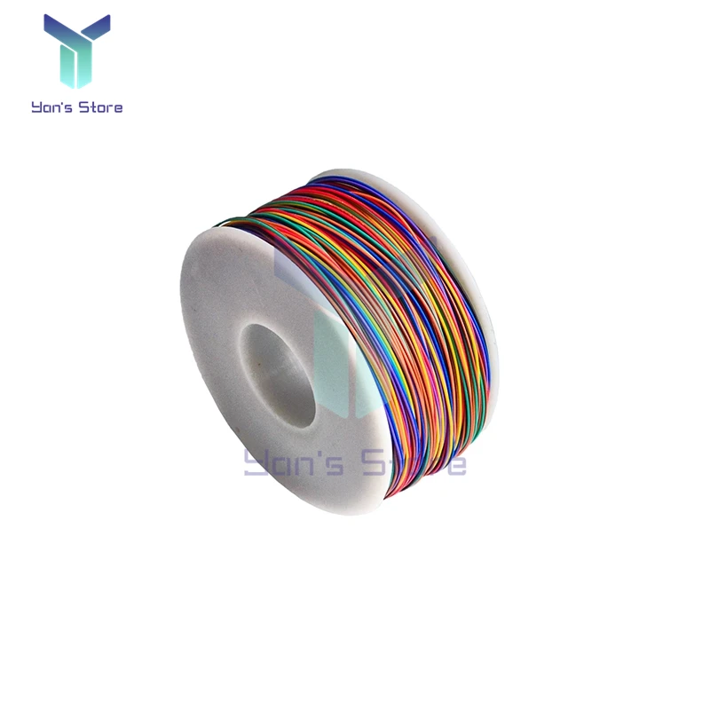 250M 30AWG Dây Cáp 8 Màu PCB Hàn Bay Iine 0.55Mm Bo Mạch Dây Nhảy Màu Cách Nhiệt Bọc Cáp Mạ Thiếc đồng Nguyên Chất