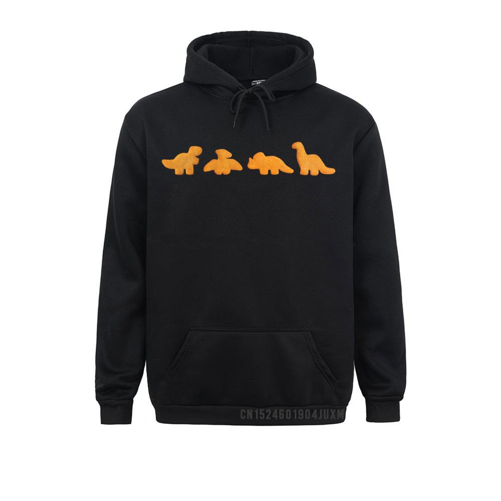 Atasan Bertudung Dino Realistis Lucu Pola Nugget Ayam Dinosaurus Hoodie Kaus Pria Hari Olahraga Swearsostern