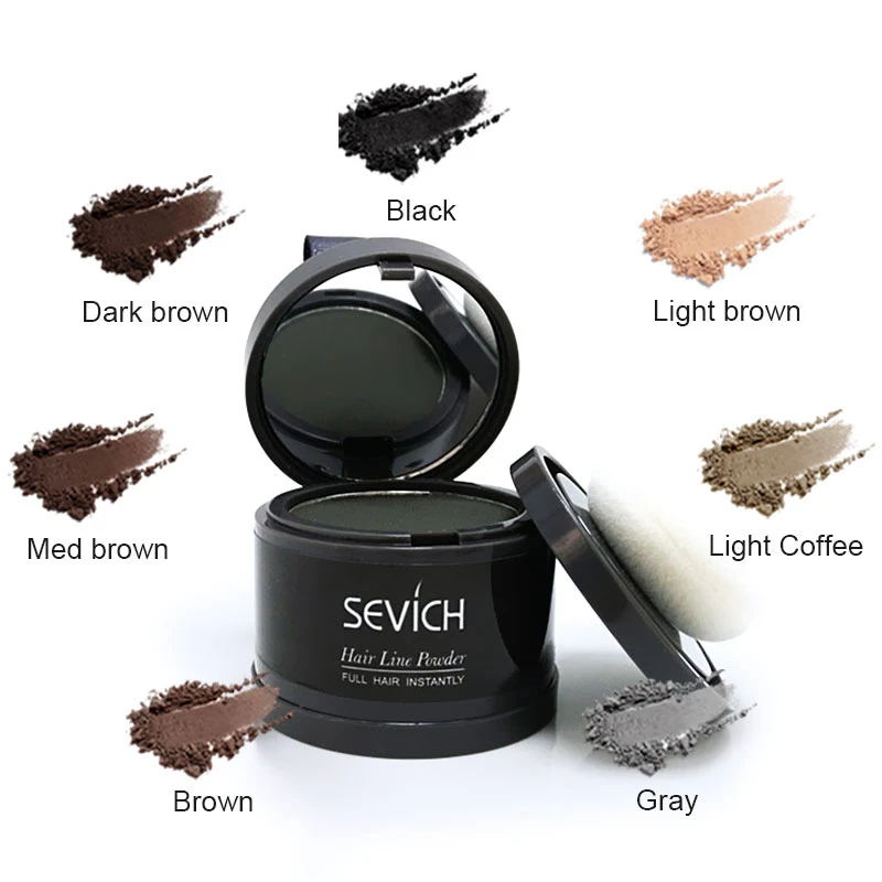 Sevich Hairline Shadow Powder para homens e mulheres, corretivo de cabelo, capa natural, escova unissex, 4g