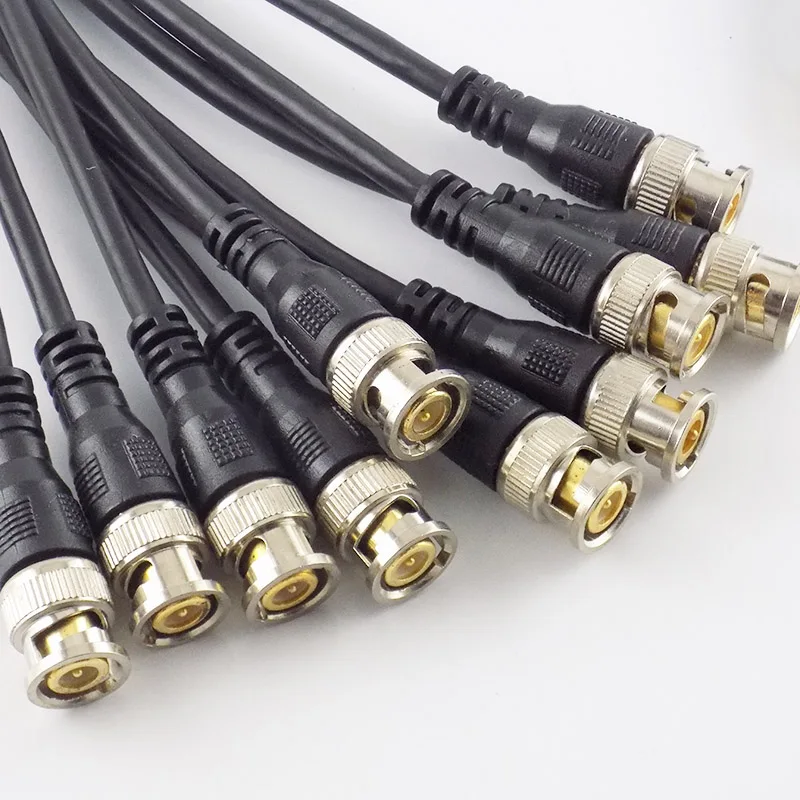 Cable adaptador BNC macho a macho para cámara CCTV, conector BNC, accesorios para cámara, 0,5 M/1M/2M/3M