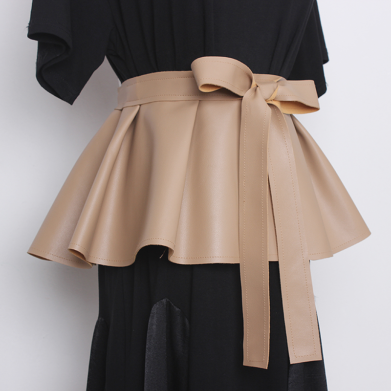 Fajas de cuero PU para mujer, corsés de moda de pasarela, cinturón ancho de decoración, vestido vintage, R3335