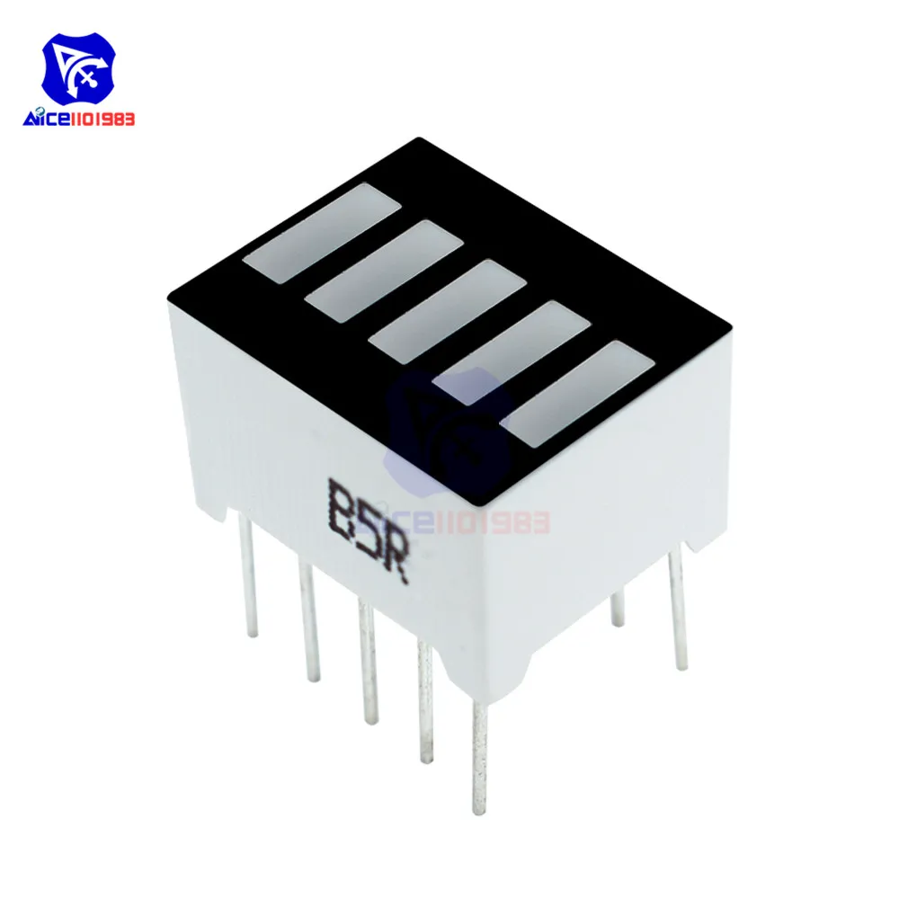 Diymore 5 pz/lotto indicatore di visualizzazione a LED di colore rosso a 5 segmenti per Arduino
