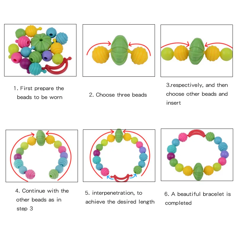 Pop-Arty ลูกปัด Snap-Together สําหรับเครื่องประดับเด็กแฟชั่นชุด DIY สร้อยคอและสร้อยข้อมือหัตถกรรมของขวัญวันเกิดของเล่นเด็กลูกปัด