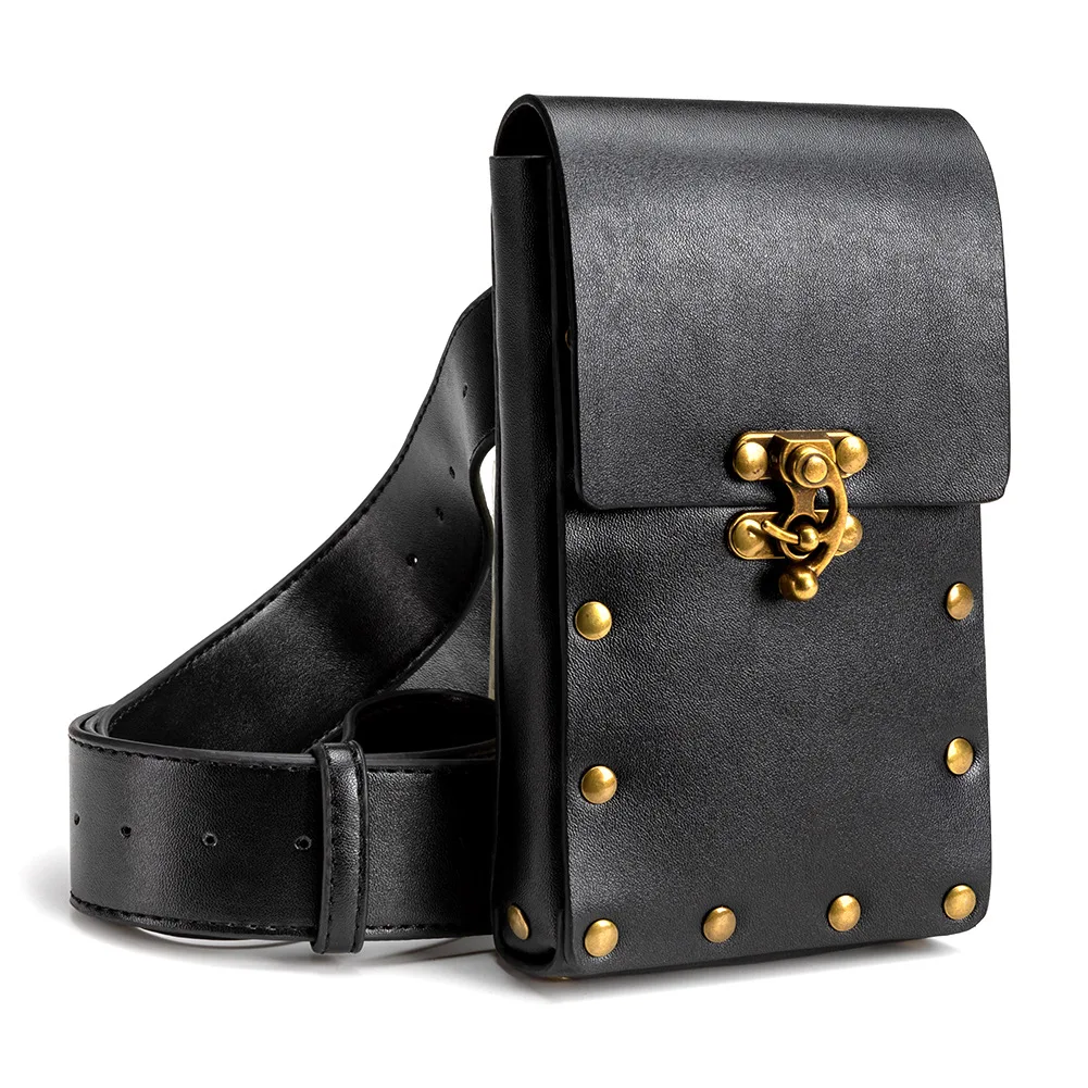 Punk women's bag retro outdoor mobile phone change pocket Waist Bag Fanny Pack Belt Bag Chest Bag Pochete Purse Bum Bag Leg Bag
