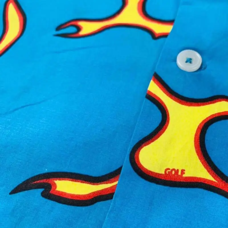 Uomo Golf Flame Le Fleur jk The Creator Camisas in cotone camicie Casual camicia tasca di alta qualità Top a maniche corte
