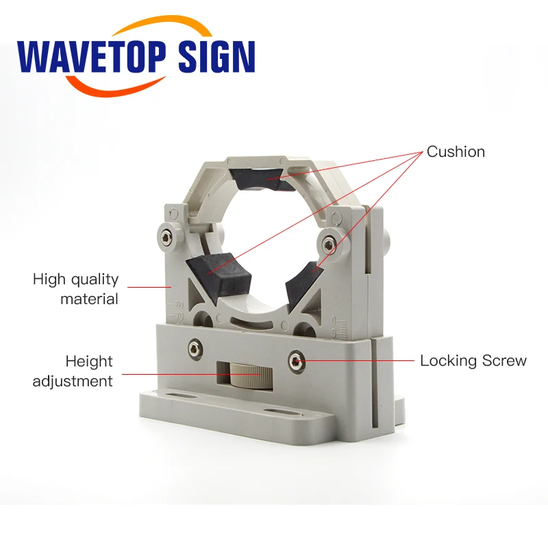 WaveTopSign CO2 Laser Tube Holder Support Adjust Dia.50-80mm Mount Flexible Plastic Support for CO2 Laser Engraving Machine