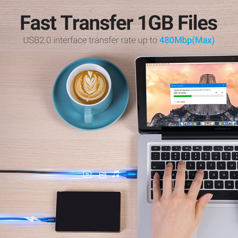 Vention Mini-USB-Kabel, Mini-USB-zu-USB-Schnellladekabel für MP3-MP4-Player, Auto-DVR, GPS, Digitalkamera, HDD, Mini-USB, 1 m, 3 m