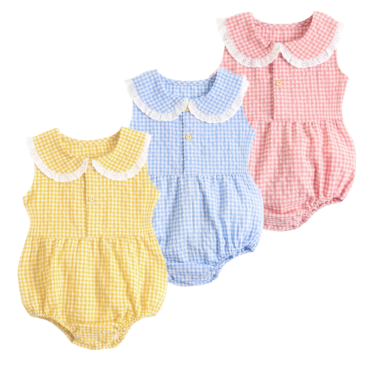 Sanlutoz-Body de algodón para bebé, ropa a cuadros bonita para recién nacido, monos infantiles de princesa sin mangas para niña pequeña