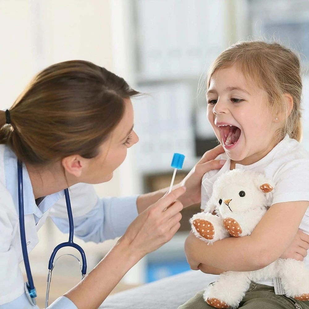 100 Chiếc Dùng Một Lần Chăm Sóc Răng Miệng Bọt Biển Đầm Làm Sạch Răng Miệng Tăm Bông Xốp Tiêu Đờm Bọt Biển Dành Cho Răng Miệng Y Tế Sử Dụng Răng Miệng chăm Sóc