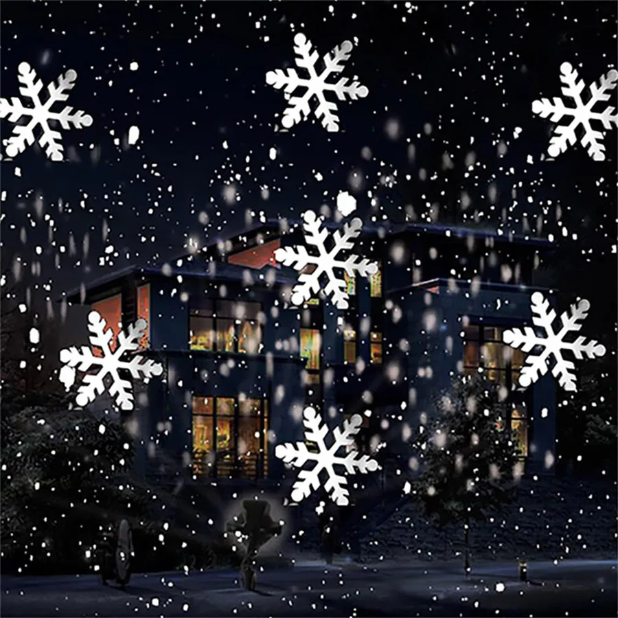 Proyector de luces LED para nevadas, lámpara de proyección de copos de nieve para Navidad, fiesta al aire libre, boda, paisaje que cae