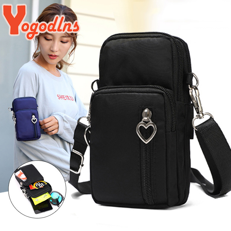 Borse a tracolla per donna Borsa piccola casual multifunzione in nylon impermeabile Custodia per cellulare Borsa a tracolla Borsa sportiva