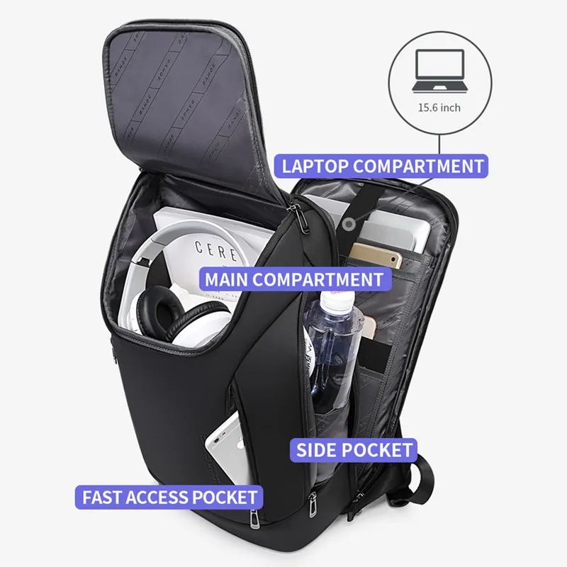 BANGE Antirrobo Mochila impermeable para computadora portátil 17 Bolsa de computadora Viajes Negocios Senderismo Mochilas Mochila escolar Mochila para hombres