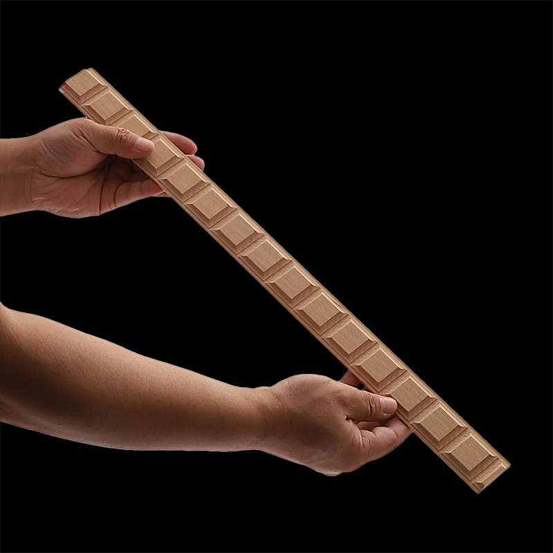 Figuras de madera, apliques de madera, calcomanía de madera, líneas talladas en madera talladas, exquisitas líneas naturales largas de decoración de muebles de madera Stra