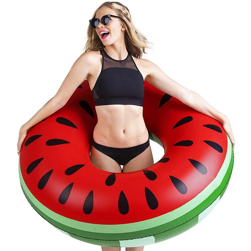 Rooxin Watermelon Pool Floats for Adult Kids Inflatable Circle Swimming Ring Floating Seat Summer Beach Party Pool Toys