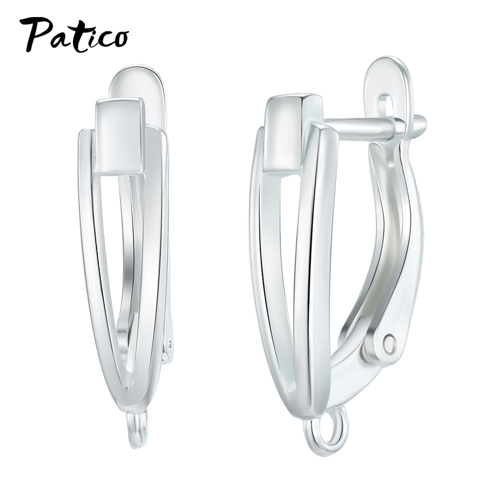 Venta al por mayor de pendientes de gancho de Plata de Ley 925, accesorios DIY, pendientes hechos a mano de circonia cúbica AAA de cristal, accesorios para hacer joyas