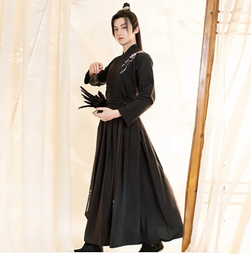 Plus ขนาด3XL Hanfu ผู้ชายจีนโบราณ Hanfu ชุดสีดำผู้ชาย Carnival & คอสเพลย์ฮาโลวีนเครื่องแต่งกาย Hanfu ชุดสำหรับชายขนาดใหญ่ขนาด