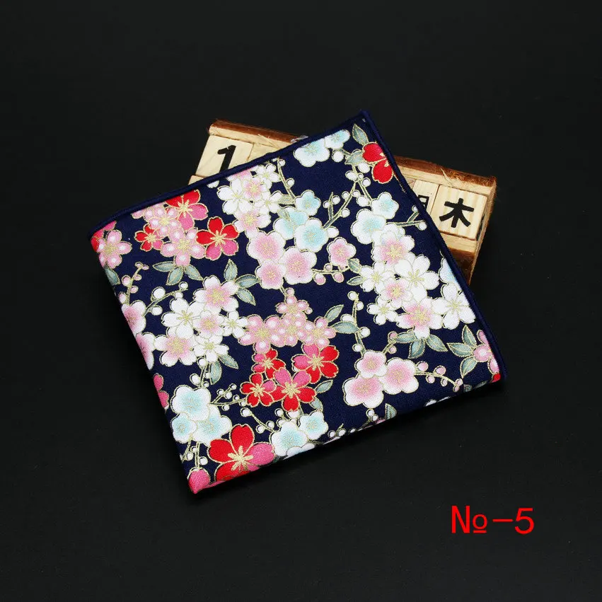 Pañuelo de algodón con estampado de pájaros, flores, estrellas, hojas, 24x24cm, toalla informal, novedad de 2020