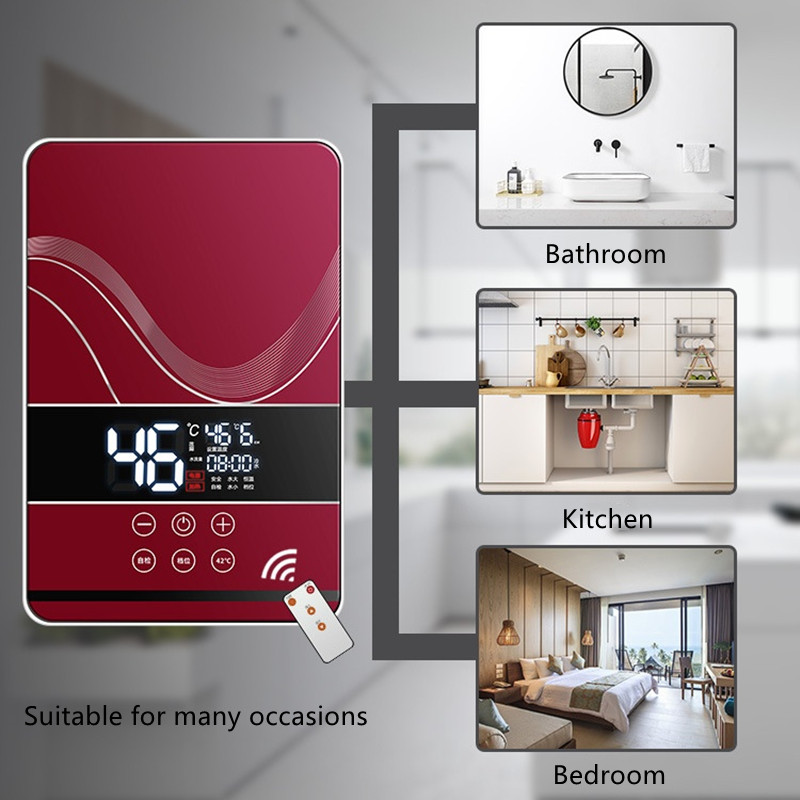 Electric Water Heater Electric Shower Quick Heating DC Machine Household Kitchen Bathroom Unlimited Hot Water Remote Control