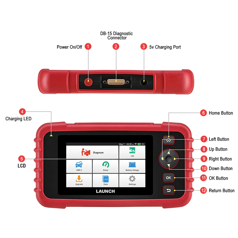 Starten Sie X431 CRP129X OBD2-Scanner, Codeleser, Diagnosetools, Motor, ABS, SRS, AT, Öl, SAS, EPB, TPMS, Reset Creader129X, OBDII-Start