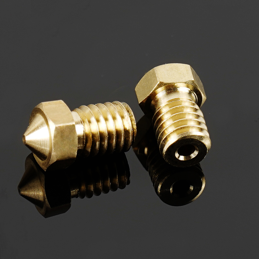 KINGROON 10 Stück V5 V6 E3D-Düse 0,2 0,3 0,4 0,5 0,6 0,8 1,0 mm 3D-Druckerteil M6-Gewinde Ganzmetalldüse für 1,75 mm 3 mm Filament
