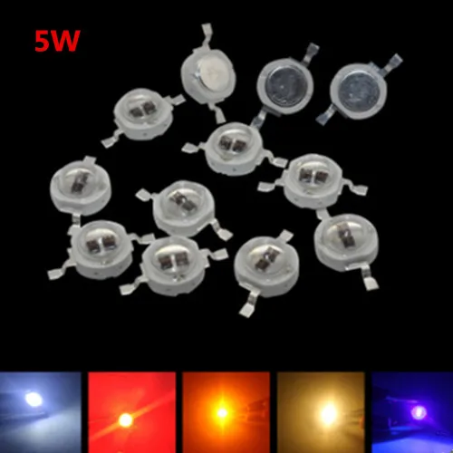 12PCS 50PCS COB LED 1W 3W 5W 3V 350MA 750MA ชิปหลอดไฟโคมไฟสีขาวอุ่นสีขาวสีแดงสีเขียวสีฟ้าสีเหลืองดีไต้หวันชิป