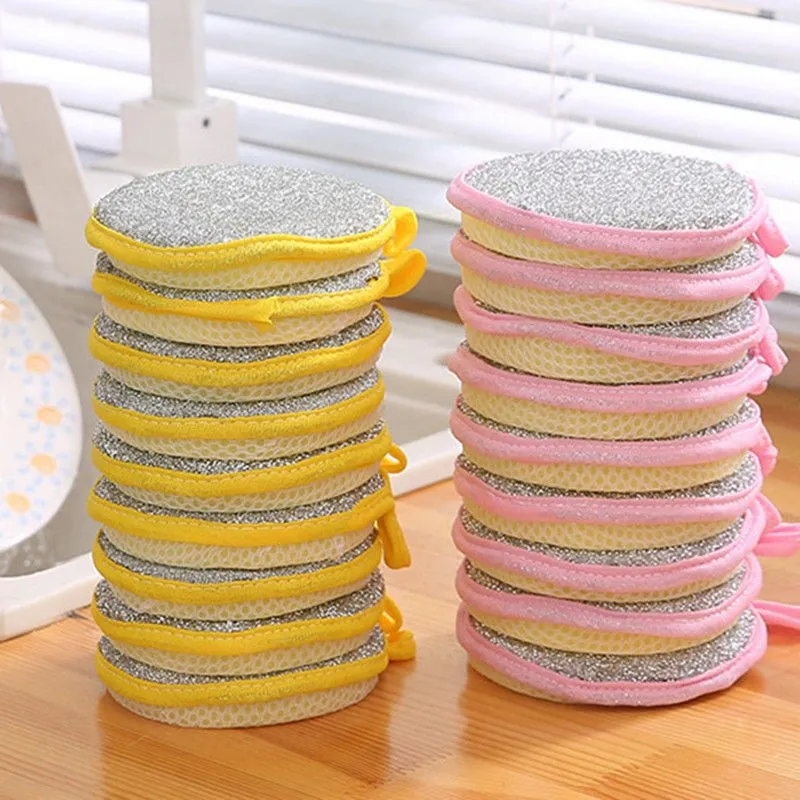 5/10/20Pcs DOUBLE SIDE ฟองน้ําล้างจานจานแปรงหม้อจานล้างฟองน้ําในครัวเรือนทําความสะอาดเครื่องมือห้องครัว