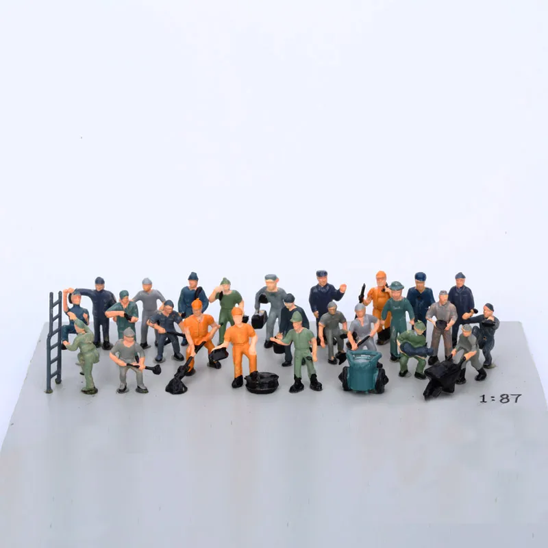 27 pçs 1:87 escala ho modelo trabalhadores ferroviários paisagem modelo trem ferroviário layout cenário diy dioramas em miniatura exibir jogos