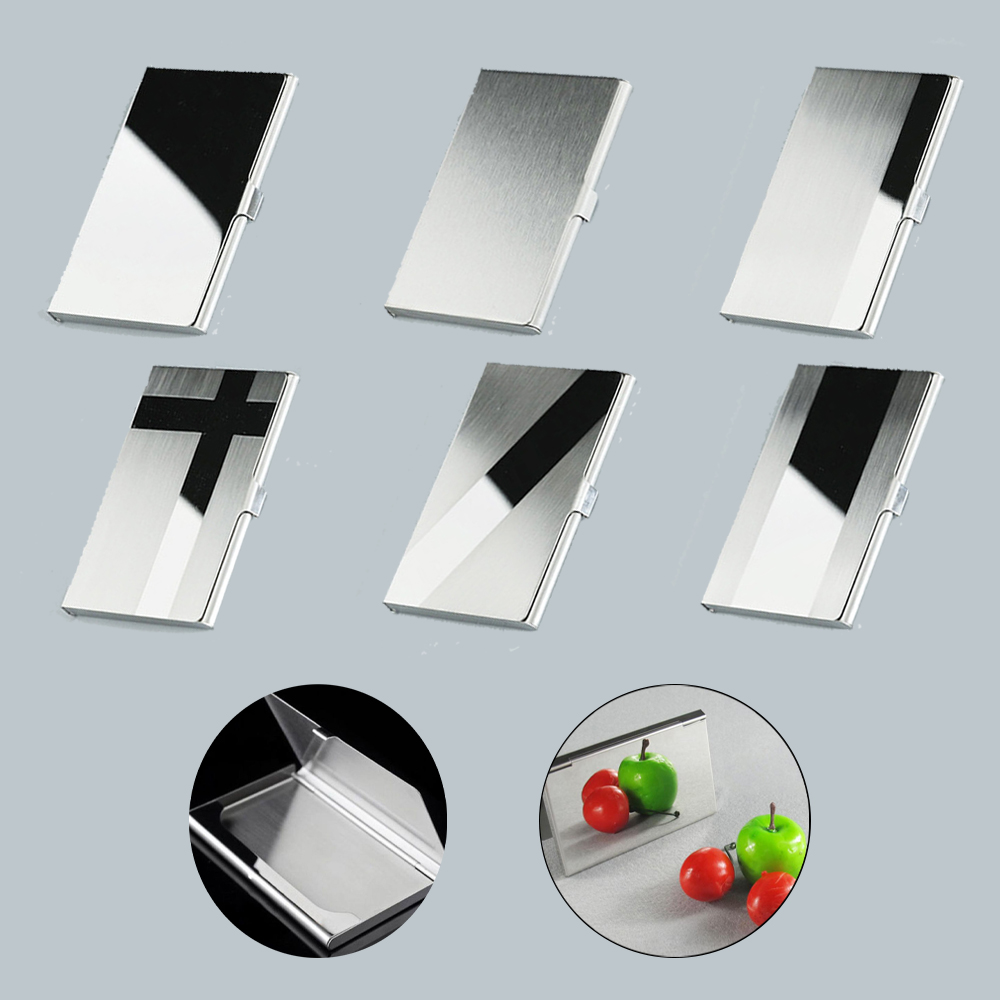 Funda de aluminio y plata de lujo Unisex, tarjetero de acero inoxidable resistente al agua, tarjetero para identificación de negocios, novedad de 2022