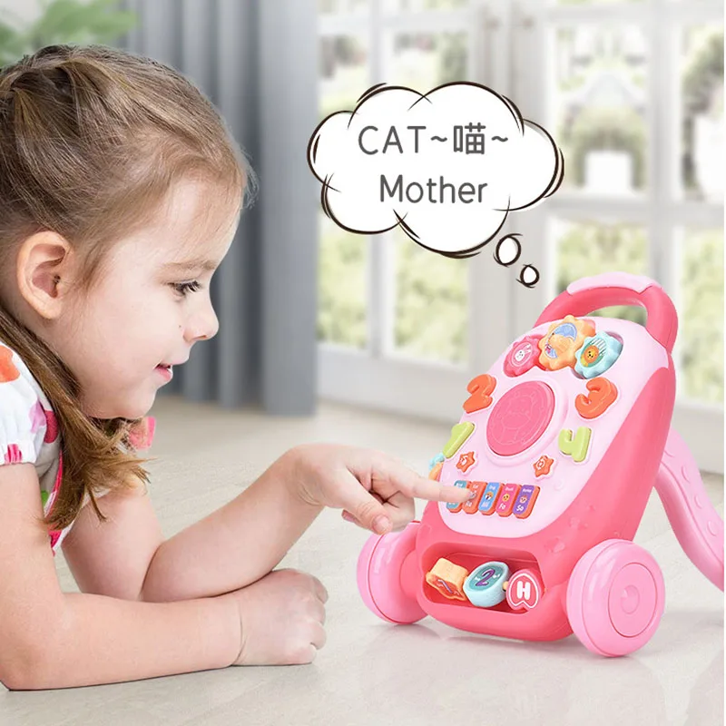 Tambour à main multifonctionnel Mini Trolley Toys, Machine éducative bilingue itude, Marcheur musical, Jouet d'apprentissage précoce pour enfants, Cadeaux, Nouveau