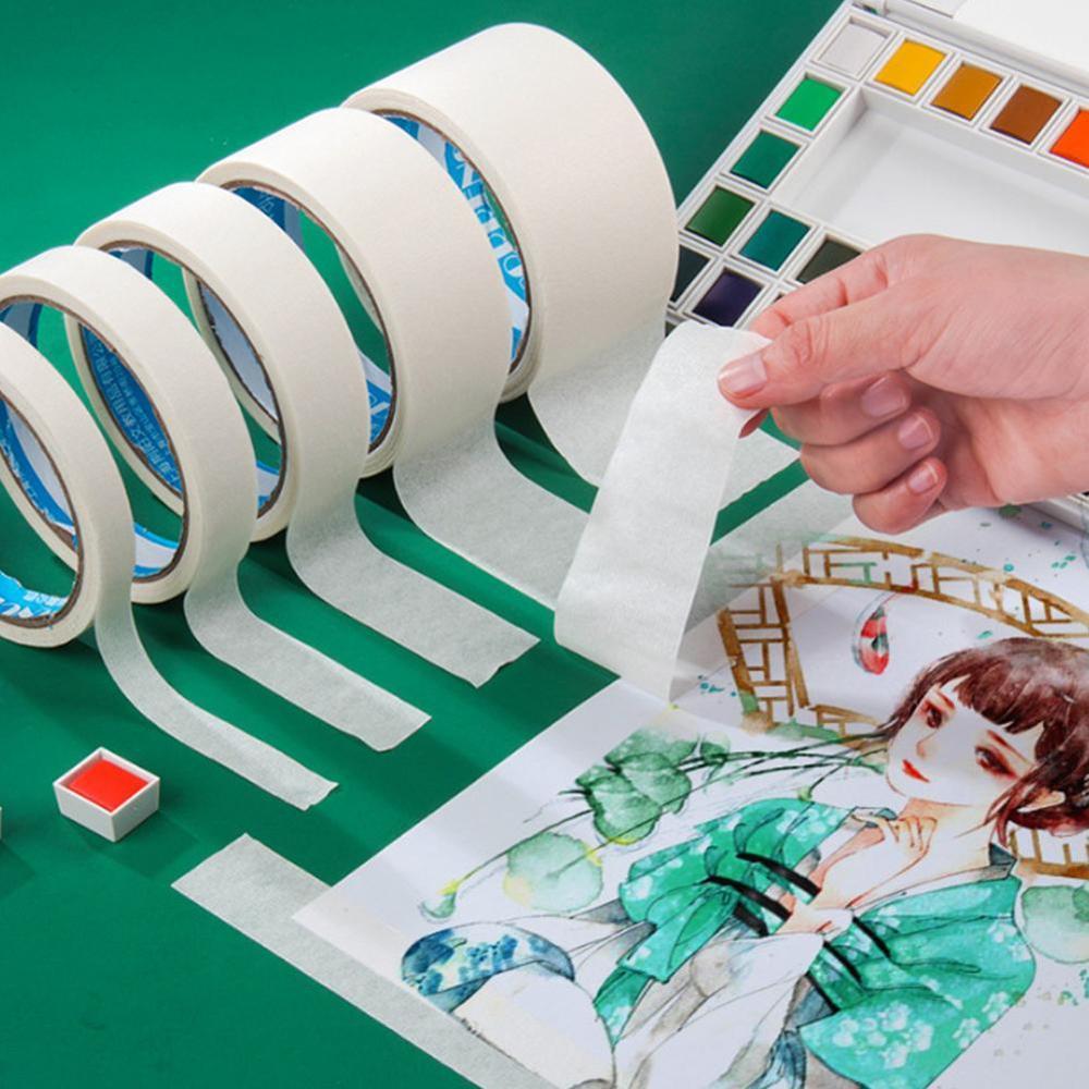 Ruban adhésif de masquage d'interconnexion, papier texturé de peinture, couvercle de colle, outil d'art blanc de robinet, fournitures de croquis de papier, K3Z4