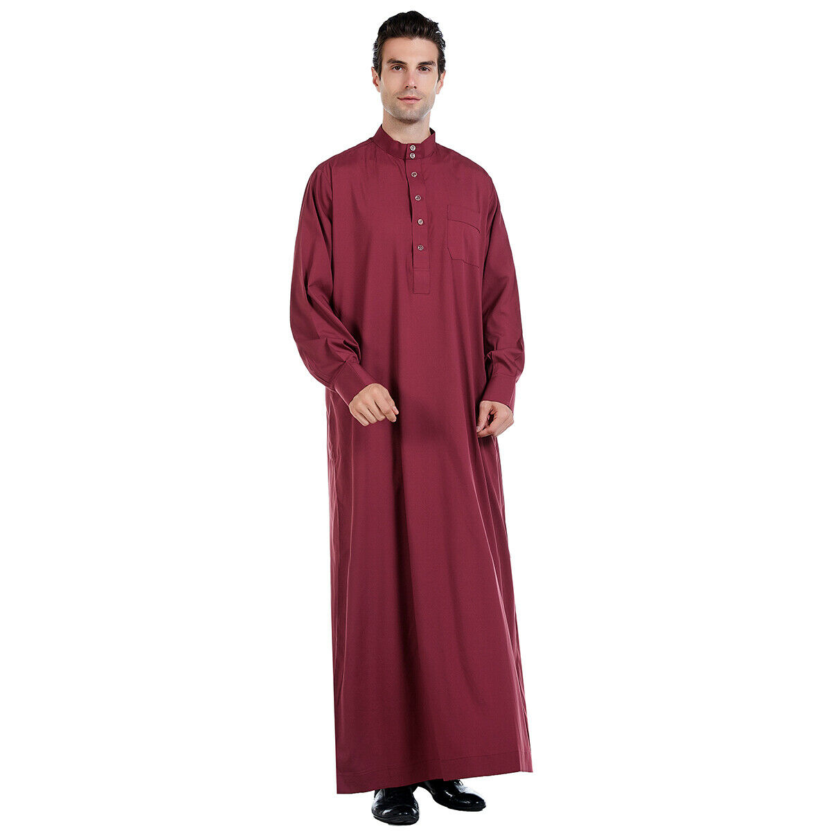Herren Robe Langarm Saudi Abaya Arabisch Thobe Jubba Thoub Dubai Daffah Kaftan Nahost Islam Thawb Jubba Muslim Kleid Kaftan