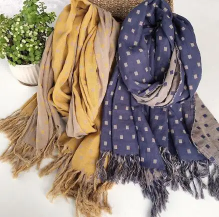 Design japonês inverno algodão quente cachecol feminino dupla face xadrez engrossado cachecol quente xale com ar condicionado para senhora