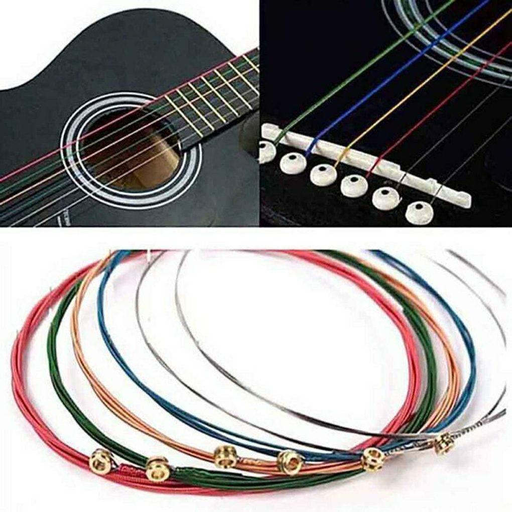 6 Cái/bộ Dây Đàn Guitar Acoustic Rainbow Nhiều Màu Sắc Dây Đàn Guitar E-A Cho Đàn Acoustic Dân Gian Đàn Guitar Classic Guitar Nhiều Màu Phần
