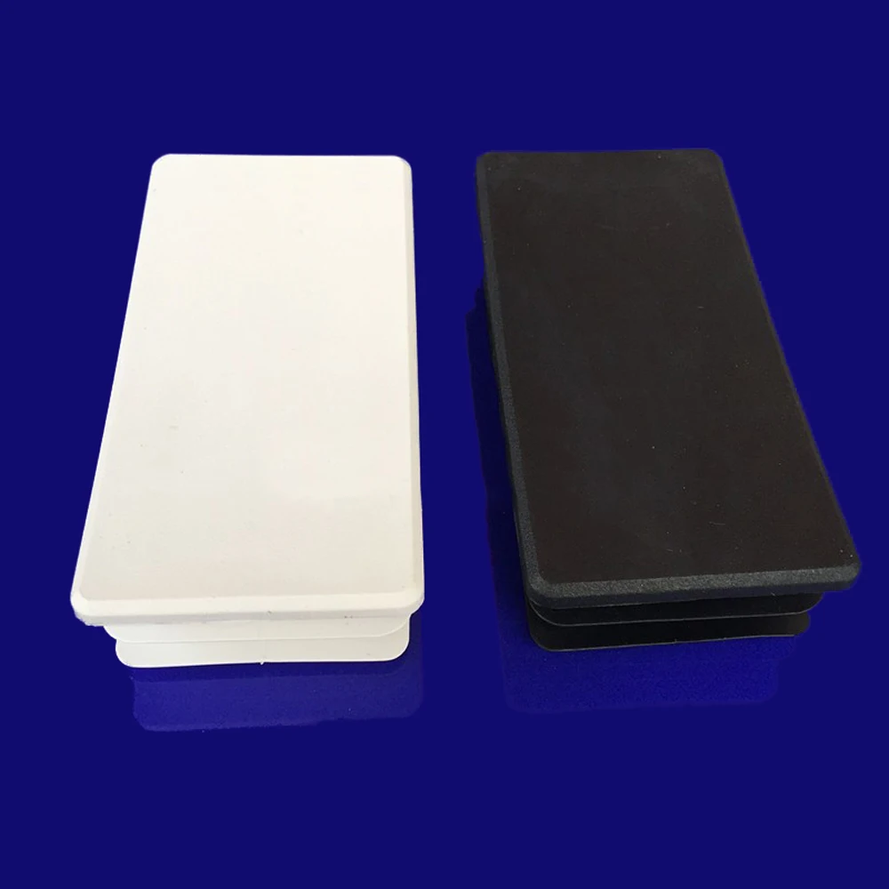 1/2/4/10 50X100Mm Hình Chữ Nhật Nhựa Đen Tẩy Trống Cuối Đuôi Ống Ống lắp Cắm Bung Đen/Trắng
