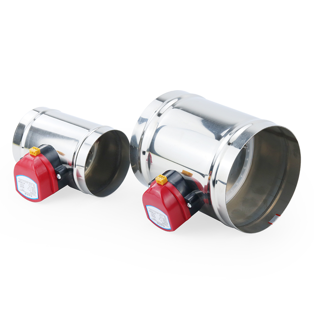 Válvula de aire eléctrica con amortiguador 201 de acero inoxidable de 220V, válvula de retención motorizada para tubería de 4 ", 5", 100/125mm