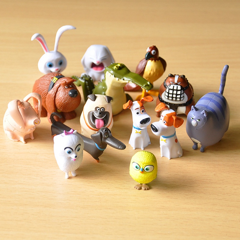 14 pièces animaux Secrets PVC lapin boule de neige Gidget Mel chien Max Duke chat figurine jouets cadeau de noël jouet